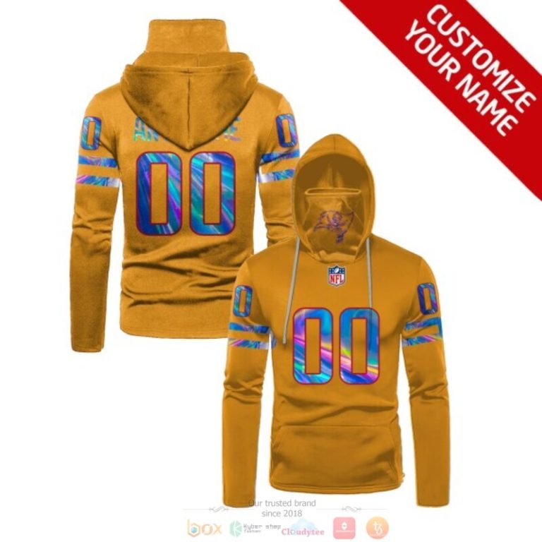 Nfl Tampa Bay Buccaneers Dark Yellow Custom Mask Hoodie Unique Game Day Fan Apparel