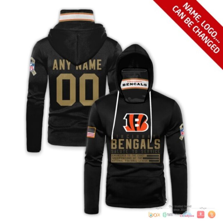 Nfl Cincinnati Bengals Black Custom Mask Hoodie Unique Game Day Fan Apparel
