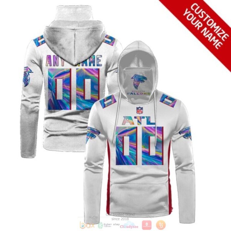 Nfl Atlanta Falcons White Hologram Custom Mask Hoodie Unique Game Day Fan Apparel