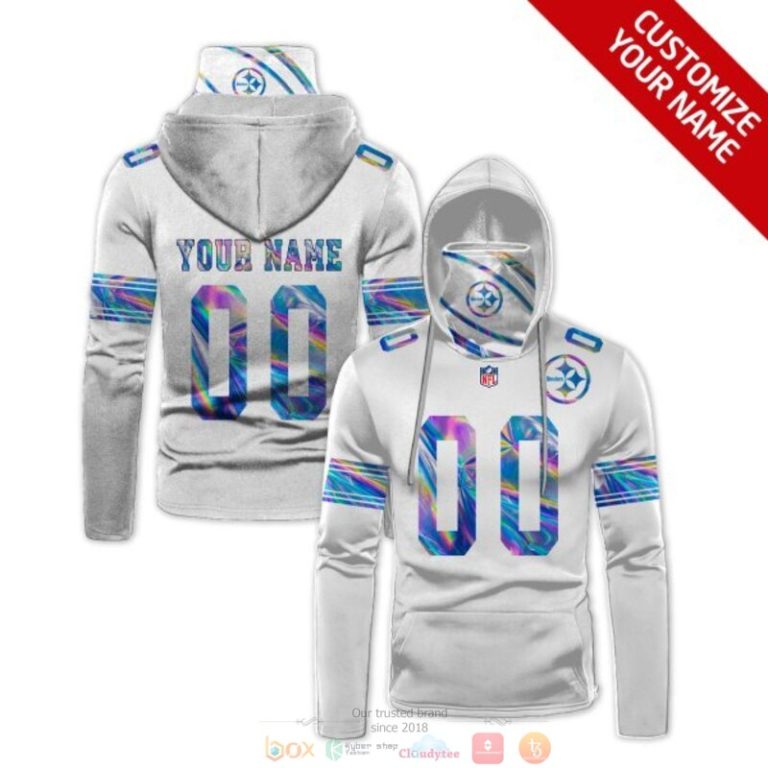 Pittsburgh Steelers Nfl White Custom Mask Hoodie Unique Game Day Fan Apparel