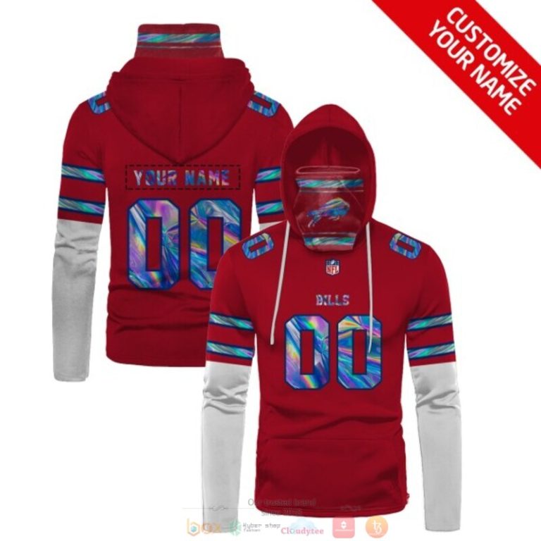 Nfl Buffalo Bills Red White Custom Mask Hoodie Unique Game Day Fan Apparel