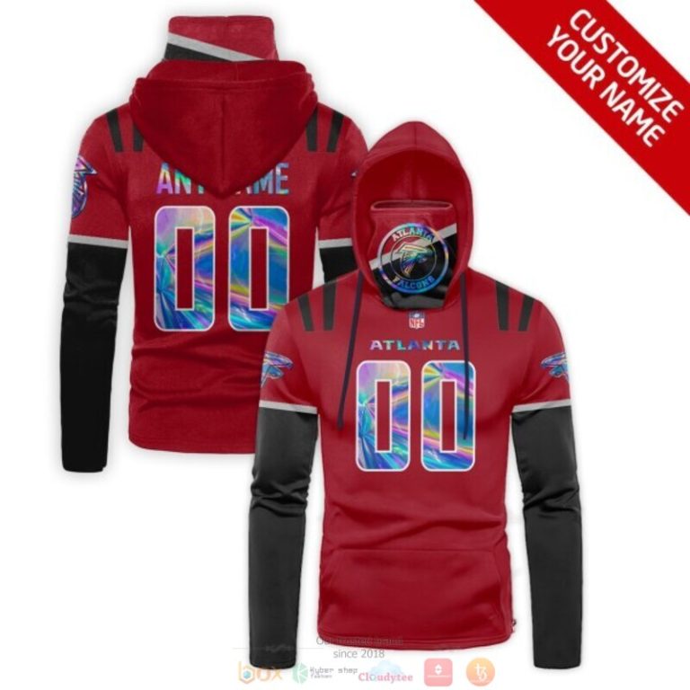 Nfl Atlanta Falcons Red Black Custom Mask Hoodie Unique Game Day Fan Apparel