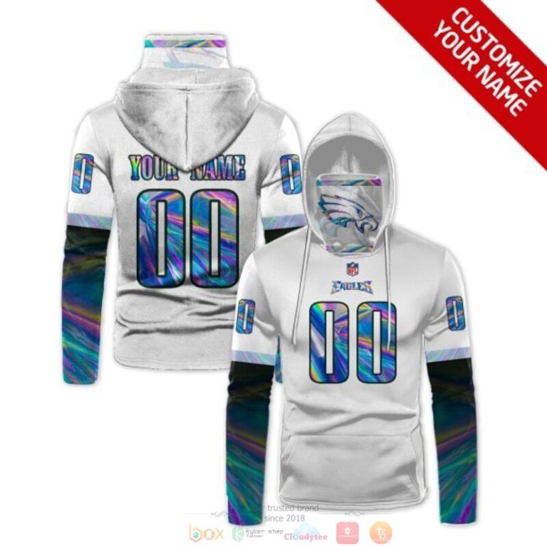 Nfl Philadelphia Eagles White Green Custom Mask Hoodie Unique Game Day Fan Apparel