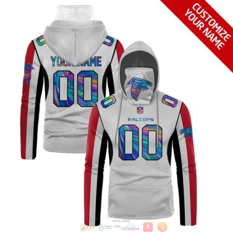 Atlanta Falcons Nfl White Custom Mask Hoodie Unique Game Day Fan Apparel