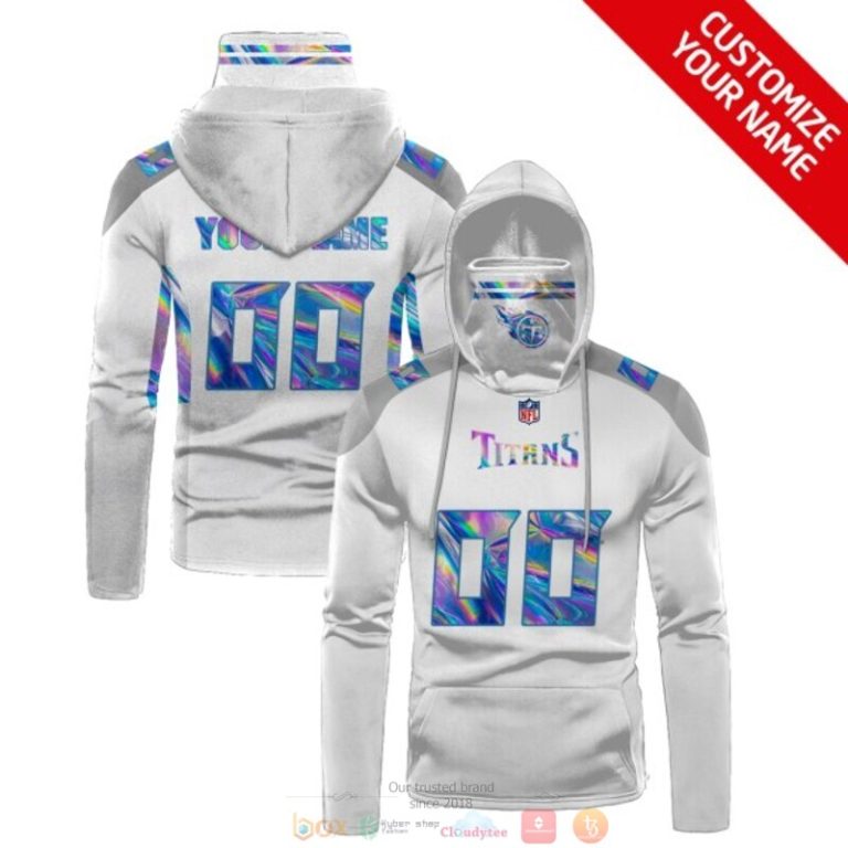 Nfl Tennessee Titans White Custom Mask Hoodie Unique Game Day Fan Apparel