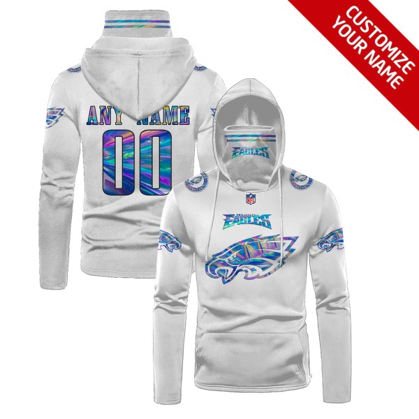 Nfl Philadelphia Eagles White Hologram Color Mask Hoodie Unique Game Day Fan Apparel