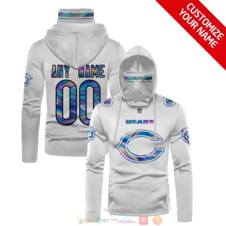 Nfl Chicago Bears White Custom Mask Hoodie Unique Game Day Fan Football Apparel