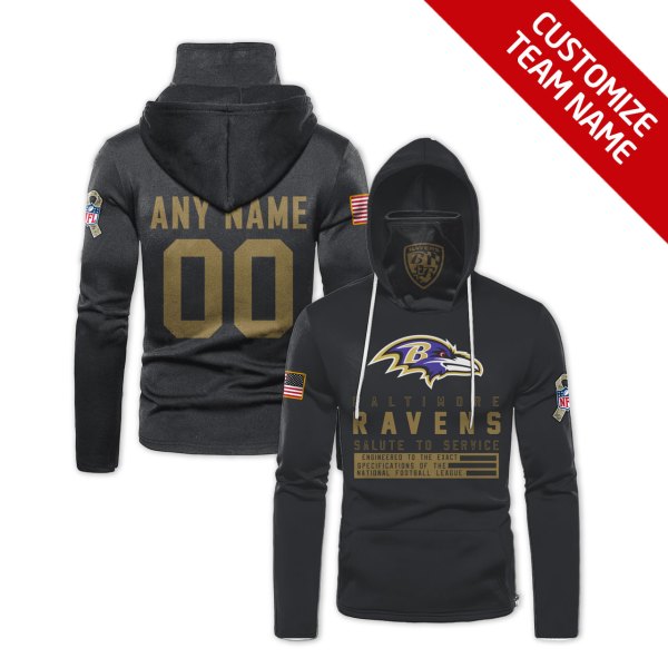 Nfl Baltimore Ravens Black Mask Hoodie Unique Game Day Fan Football Apparel