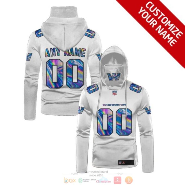 Nfl Washington Football Team White Custom Mask Hoodie Unique Game Day Fan Football Apparel