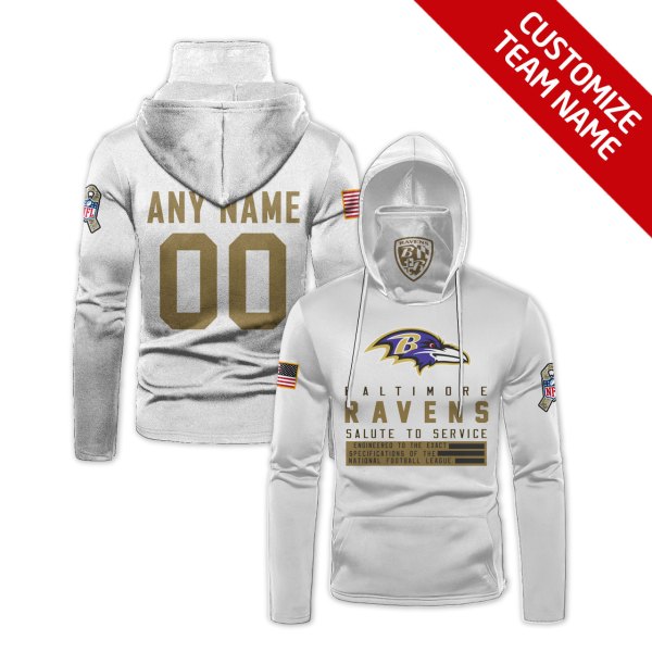 Nfl Baltimore Ravens White Mask Hoodie Unique Game Day Fan Football Apparel