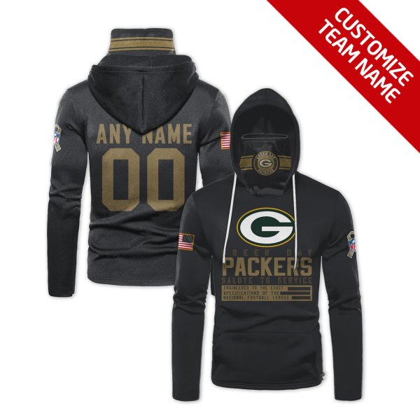 Personalized Nfl Green Bay Packers Black 3D Hoodie Maskmask Hoodie Unique Game Day Fan Apparel