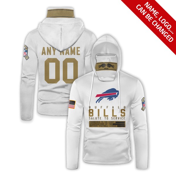 Buffalo Bills Football White Mask Hoodie Unique Game Day Fan Nfl Apparel