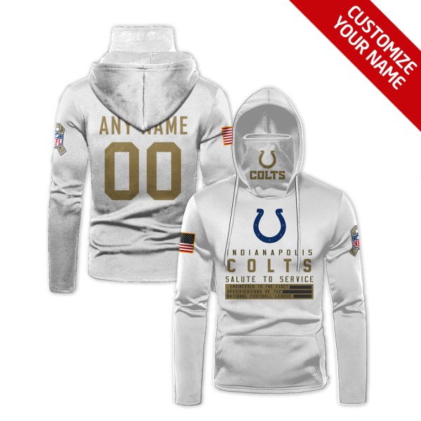 Personalized Nfl Indianapolis Colts White 3D Hoodie Maskmask Hoodie Unique Game Day Fan Apparel