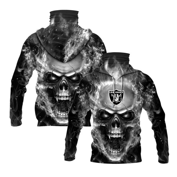 Nfl Las Vegas Raiders Flameskull 3D Hoodie Maskmask Hoodie Unique Game Day Fan Apparel