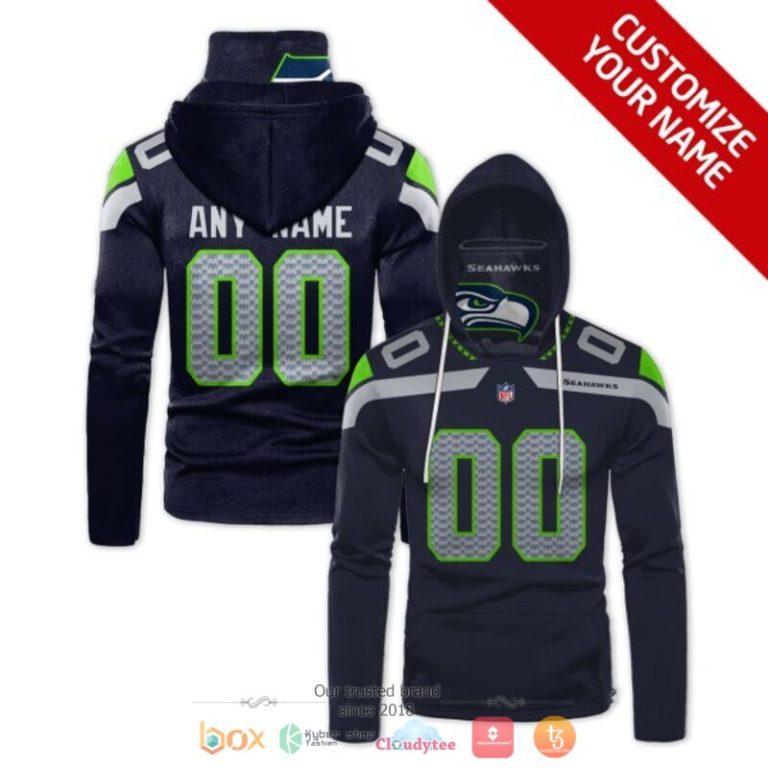 Personalized Nfl Seattle Seahawks Green Black Custom Hoodie Maskmask Hoodie Unique Game Day Fan Apparel