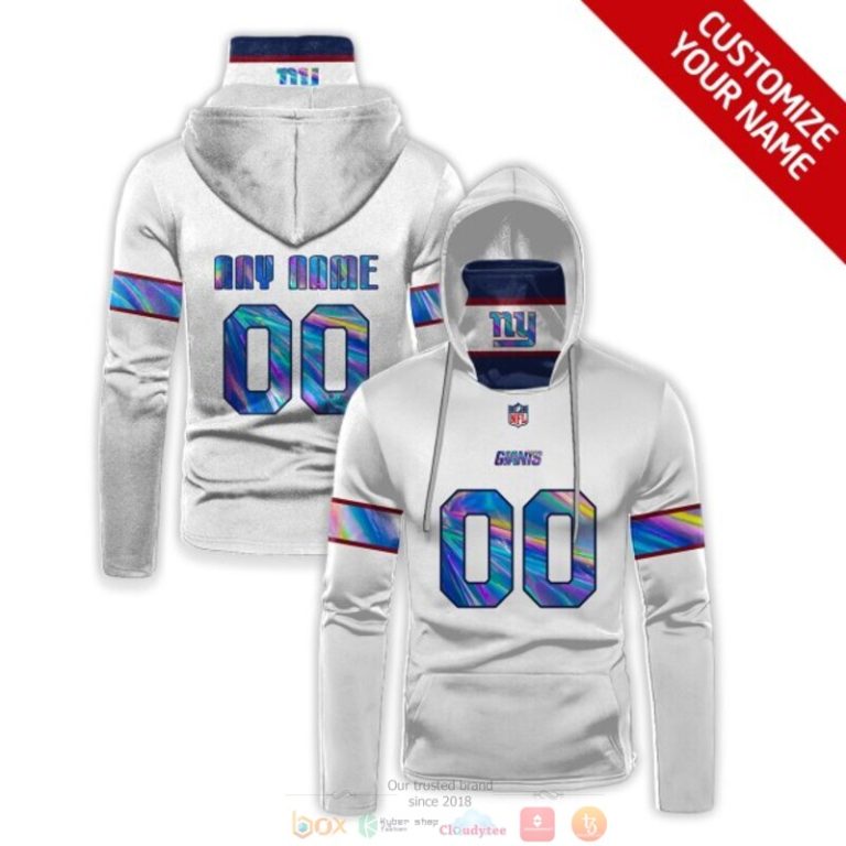 Personalized Nfl New York Giants White Custom 3D Hoodie Maskmask Hoodie Unique Game Day Fan Apparel
