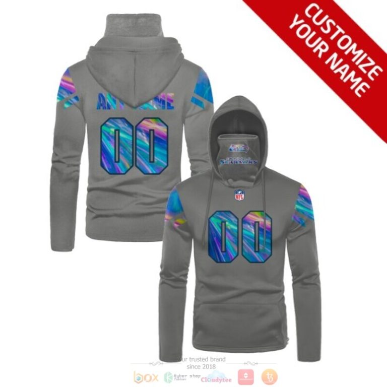 Personalized Nfl Seattle Seahawks Grey Custom 3D Hoodie Maskmask Hoodie Unique Game Day Fan Apparel