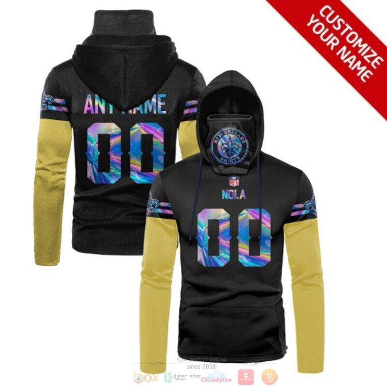 Personalized Nfl New Orleans Saints Nola Black Custom 3D Hoodie Maskmask Hoodie Unique Game Day Fan Apparel
