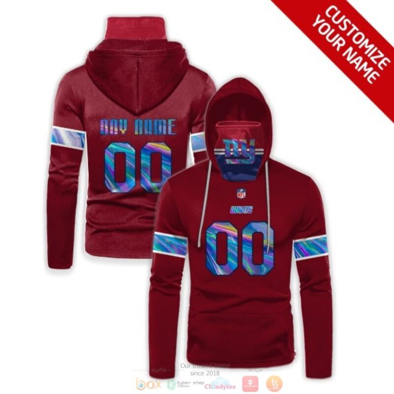 Personalized Nfl New York Giants Dark Red Custom 3D Hoodie Maskmask Hoodie Unique Game Day Fan Apparel