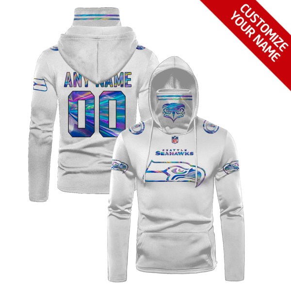 Personalized Nfl Seattle Seahawks Hologram Color 3D Hoodie Maskmask Hoodie Unique Game Day Fan Apparel