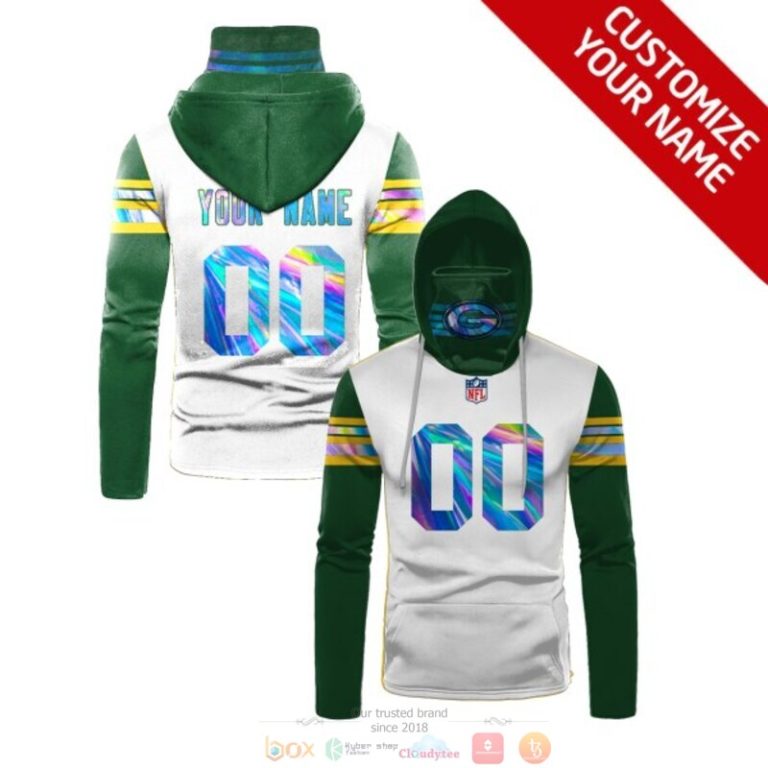 Personalized Nfl Green Bay Packers White Green Custom 3D Hoodie Maskmask Hoodie Unique Game Day Fan Apparel