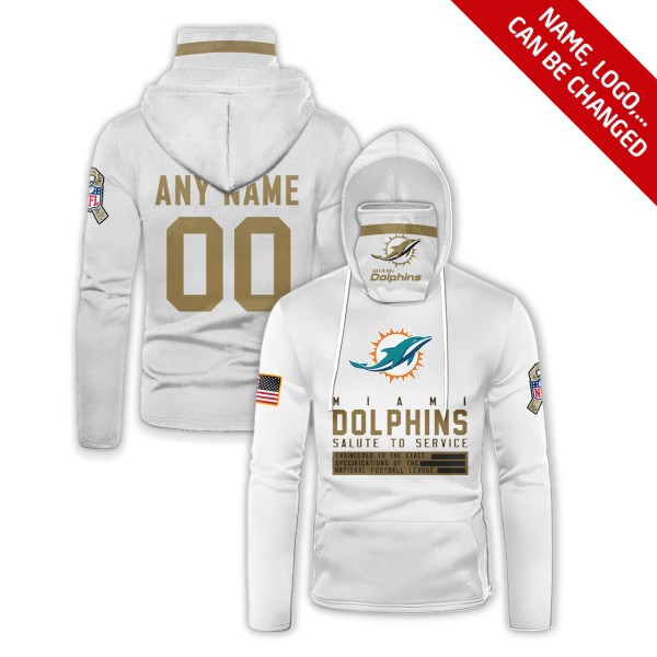 Personalized Nfl Miami Dolphins White 3D Hoodie Maskmask Hoodie Unique Game Day Fan Apparel