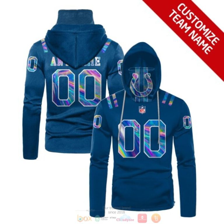 Personalized Nfl Indianapolis Colts Blue Custom 3D Hoodie Maskmask Hoodie Unique Game Day Fan Apparel