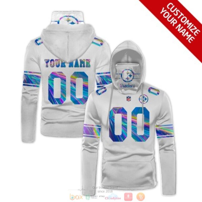 Personalized Nfl Pittsburgh Steelers White Custom 3D Hoodie Maskmask Hoodie Unique Game Day Fan Apparel