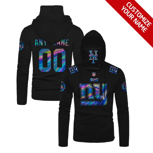 Personalized Nfl New York Giants Black Hologram Color 3D Hoodie Maskmask Hoodie Unique Game Day Fan Apparel