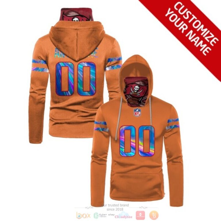 Personalized Nfl Tampa Bay Buccaneers Orange Custom 3D Hoodie Maskmask Hoodie Unique Game Day Fan Apparel