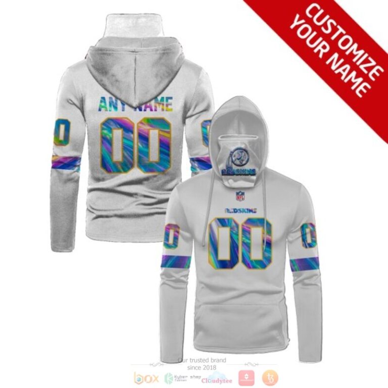 Personalized Nfl Washington Redskins White Custom 3D Hoodie Maskmask Hoodie Unique Game Day Fan Apparel