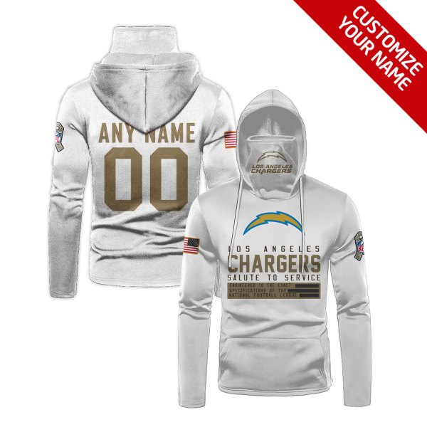 Personalized Nfl Los Angeles Chargers White 3D Hoodie Maskmask Hoodie Unique Game Day Fan Apparel
