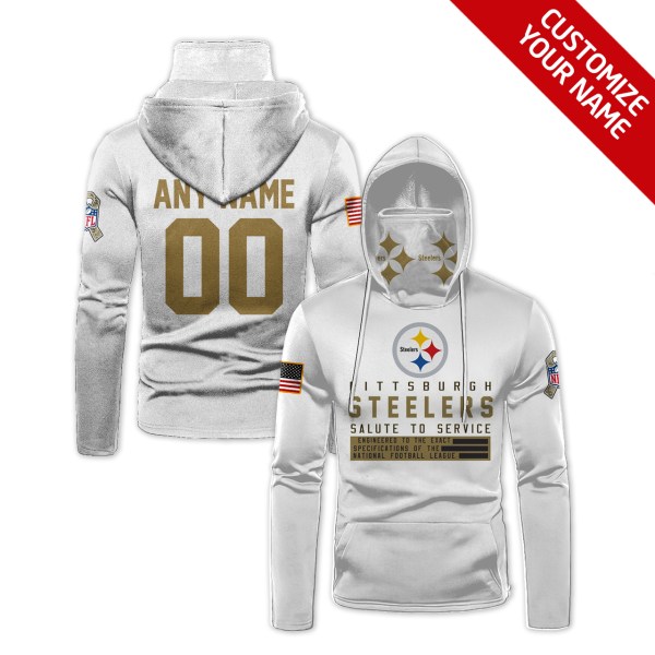 Personalized Nfl Pittsburgh Steelers White 3D Hoodie Maskmask Hoodie Unique Game Day Fan Apparel