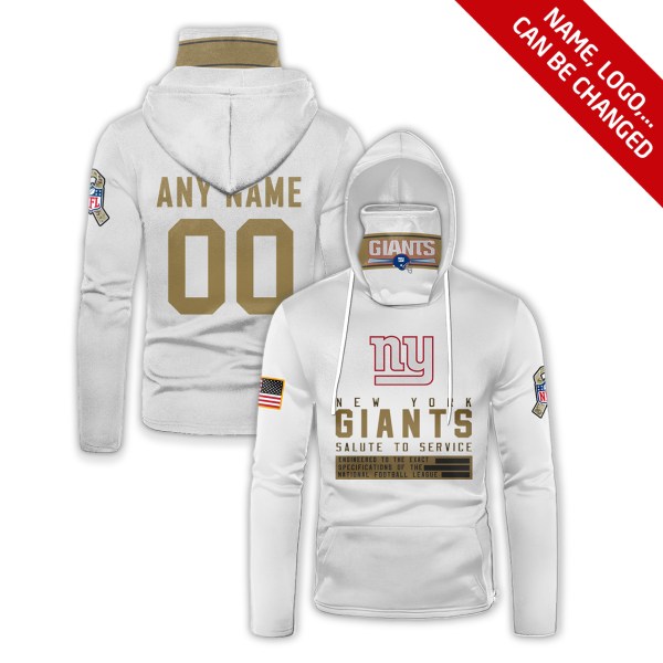 Personalized Nfl New York Giants White 3D Hoodie Maskmask Hoodie Unique Game Day Fan Apparel