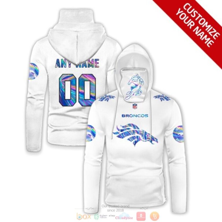 Personalized Nfl Denver Broncos White Custom 3D Hoodie Maskmask Hoodie Unique Game Day Fan Apparel