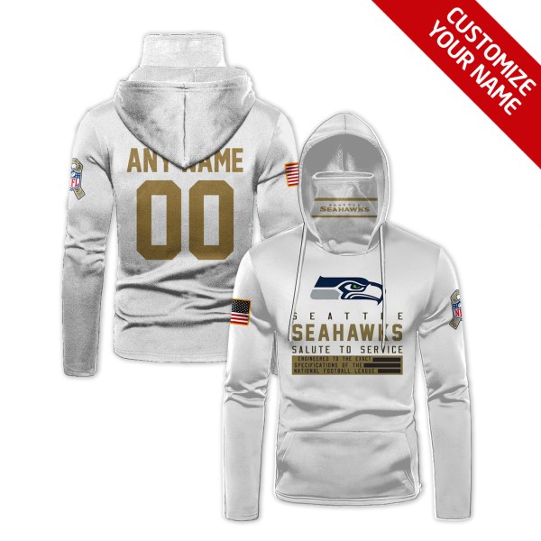 Personalized Nfl Seattle Seahawks White 3D Hoodie Maskmask Hoodie Unique Game Day Fan Apparel