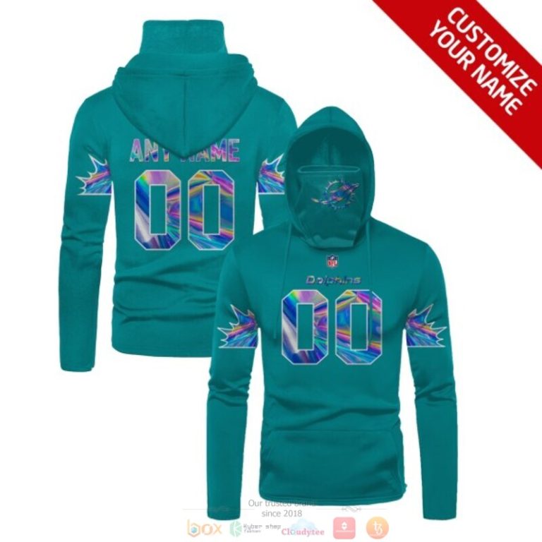 Personalized Nfl Miami Dolphins Aqua Color Custom 3D Hoodie Maskmask Hoodie Unique Game Day Fan Apparel