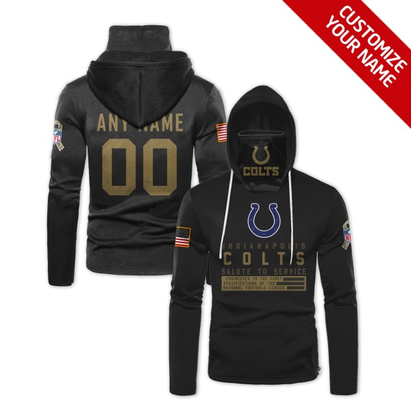 Personalized Nfl Indianapolis Colts Black 3D Hoodie Maskmask Hoodie Unique Game Day Fan Apparel