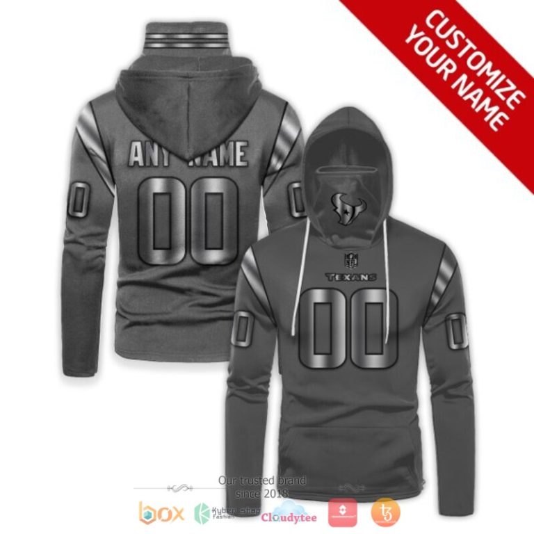 Personalized Nfl Houston Texans Dark Grey Custom 3D Hoodie Maskmask Hoodie Unique Game Day Fan Apparel