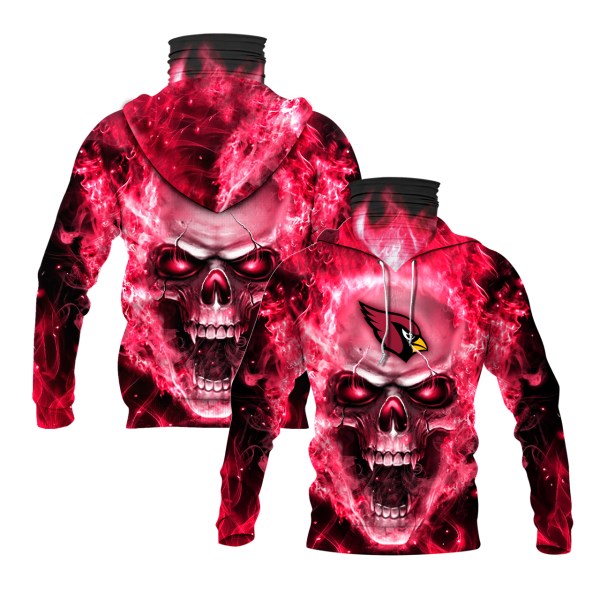 Nfl Arizona Cardinals Flameskull 3D Hoodie Maskmask Hoodie Unique Game Day Fan Apparel