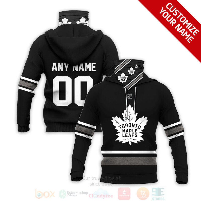 Nhl Toronto Maple Leafs Personalized Black White All Printed Hoodie Mask