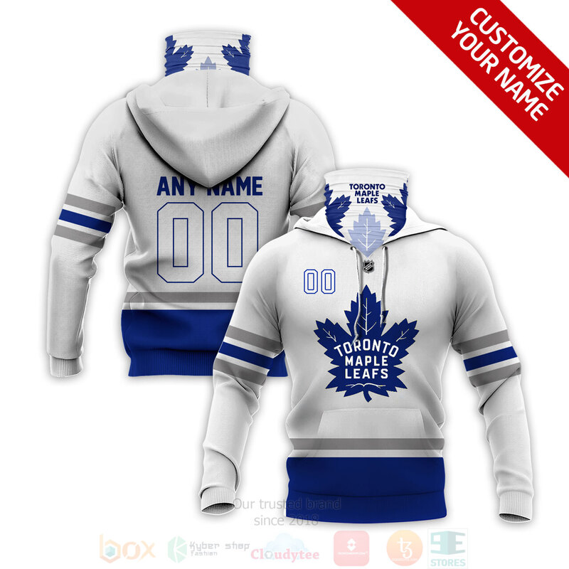 Nhl Toronto Maple Leafs Personalized Blue White All Printed Hoodie Mask