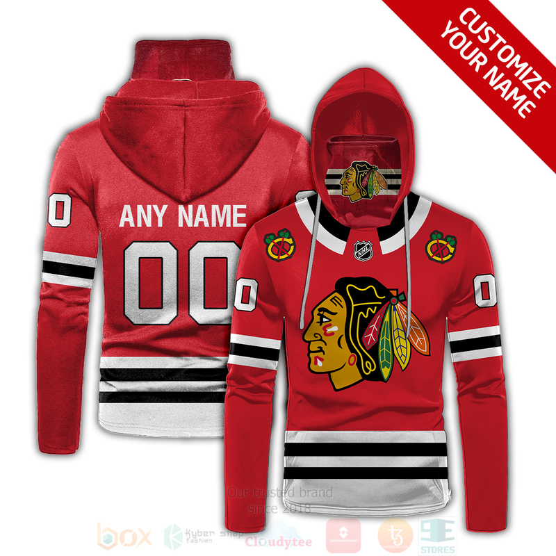 Nhl Chicago Blackhawks Personalized All Printed Hoodie Mask For Men & Women Fans