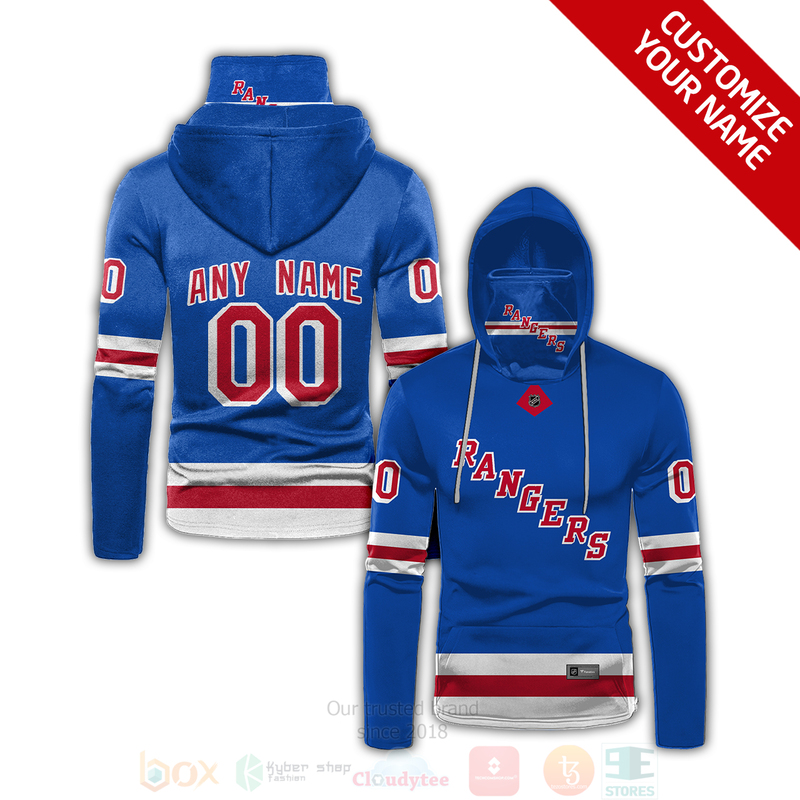 Nhl New York Rangers Personalized All Printed Hoodie Mask For Men & Women Fans