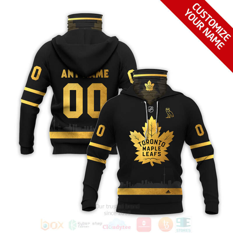 Nhl Toronto Maple Leafs Personalized Black Yellow All Printed Hoodie Mask