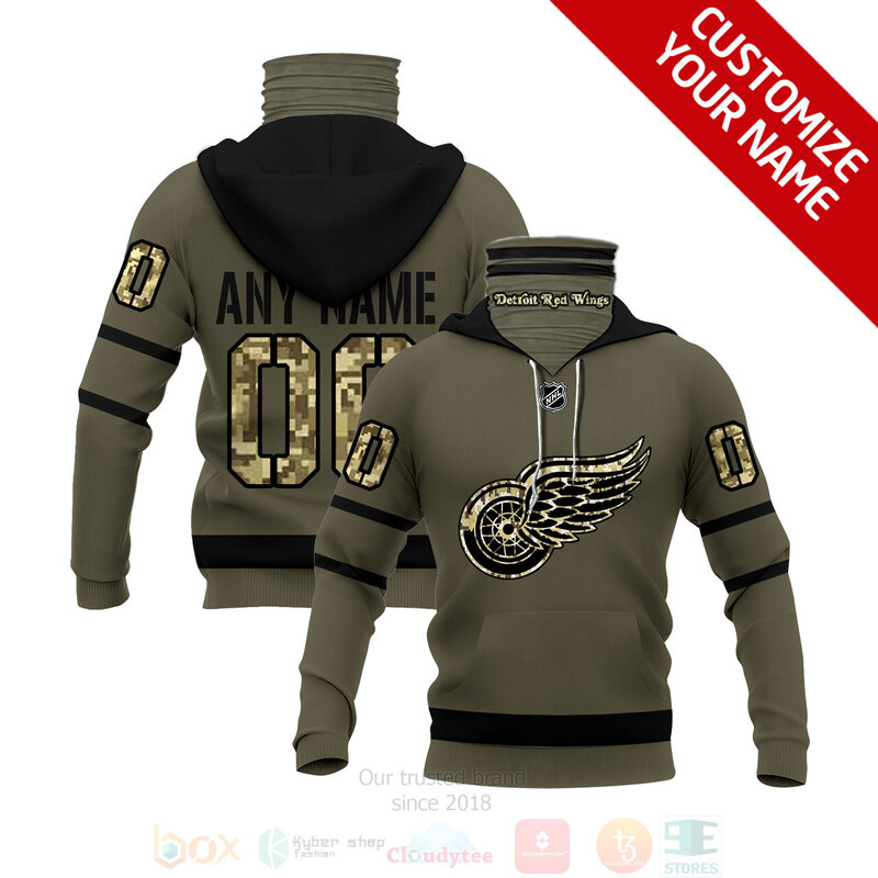 Nhl Detroit Red Wings Personalized All Printed Hoodie Mask For Men & Women Fans