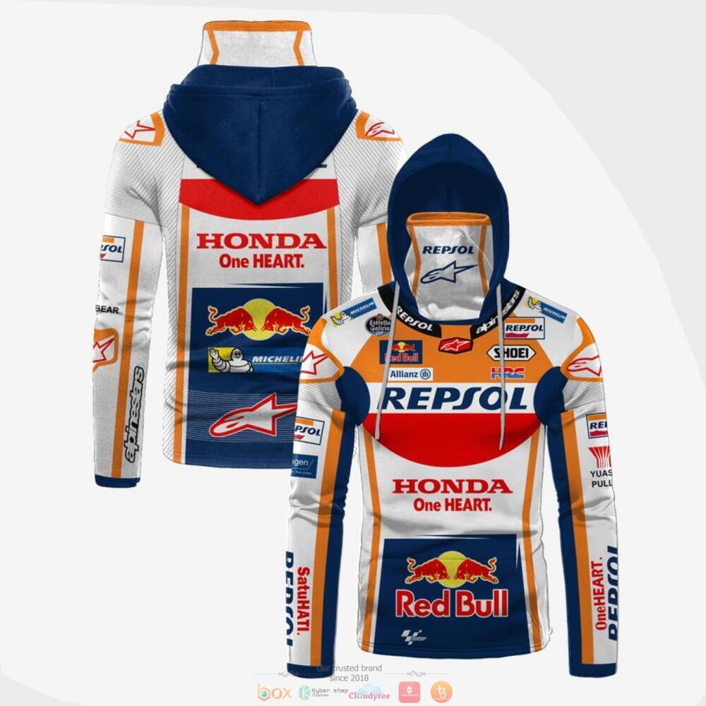 Honda One Heart Red Bull 3D Hoodie Mask For Men & Women Fans