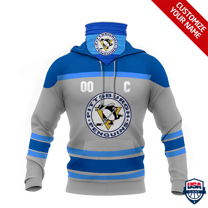Pittsburgh Penguins Hockey Lace Up Mask Hoodie 2025 3D Mask With Hoodie For NHL Fans