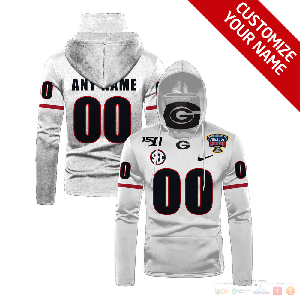Personalized Sec Georgia Bulldogs Allstate Sugar Bowl White Custom 3D Hoodie Mask