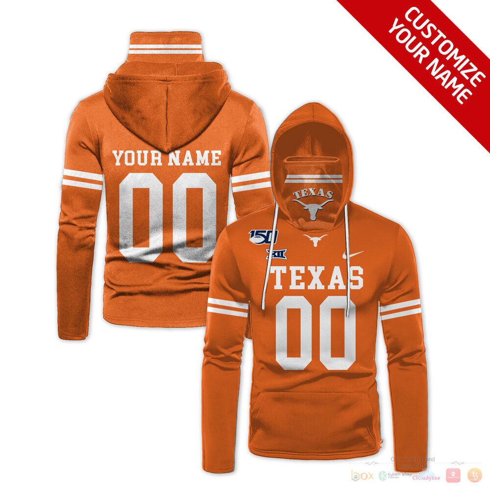 Personalized Texas Longhorns 150 Nike Orange Custom 3D Hoodie Mask For Men & Women Fans